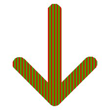 Red and Green Down Arrow